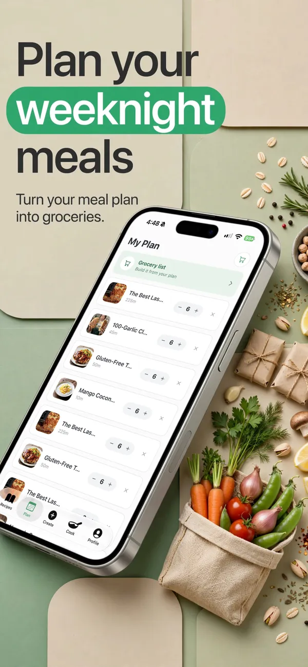 Safe Snacker in the Connected panels look: Plan your weeknight meals