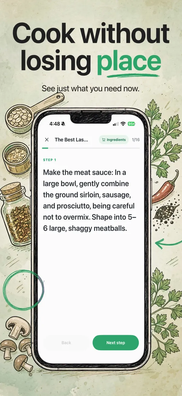 Safe Snacker in the Hand drawn look: Cook without losing your place