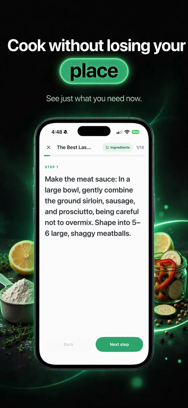 Safe Snacker in the Night neon look: Cook without losing your place