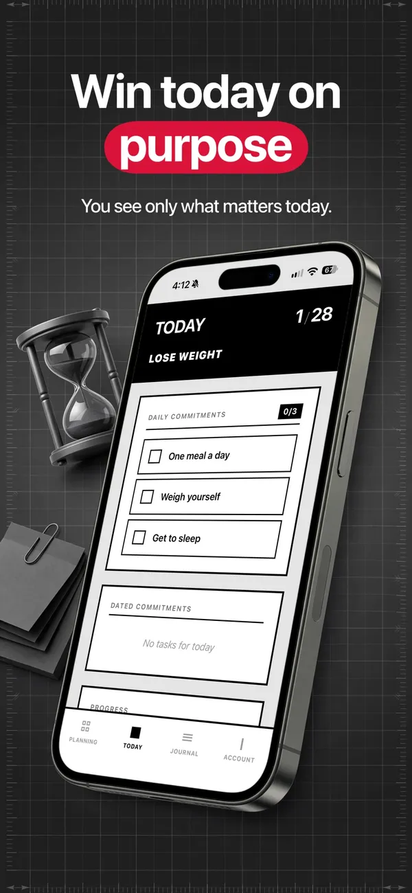 Obsession in the Blueprint grid look: Win today on purpose