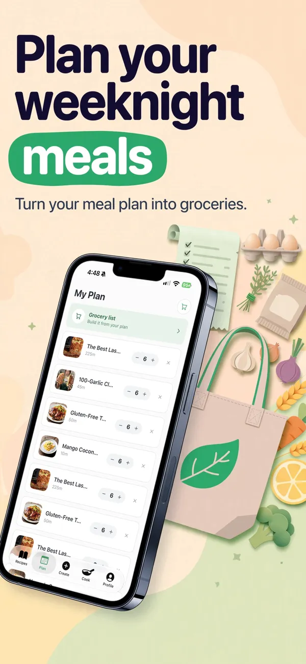 Safe Snacker in the Playful mascot look: Plan your weeknight meals